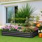 Outsunny 6' x 3' x 1' Raised Garden Bed with 2 Trellis Tomato Cages, Steel Frame Elevated Planter Box, Black