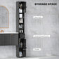 kleankin 71" Tall Bathroom Storage Cabinet, Narrow Bathroom Cabinet with Open Shelves, 2 Door Cabinets, Adjustable Shelves, for Kitchen, Hallway, Living Room, White