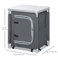 Outsunny Camping Kitchen Station, Aluminum Camping Table Cook Cupboard with 2-Shelf and Carrying Bag for BBQ Party Picnics, Grey