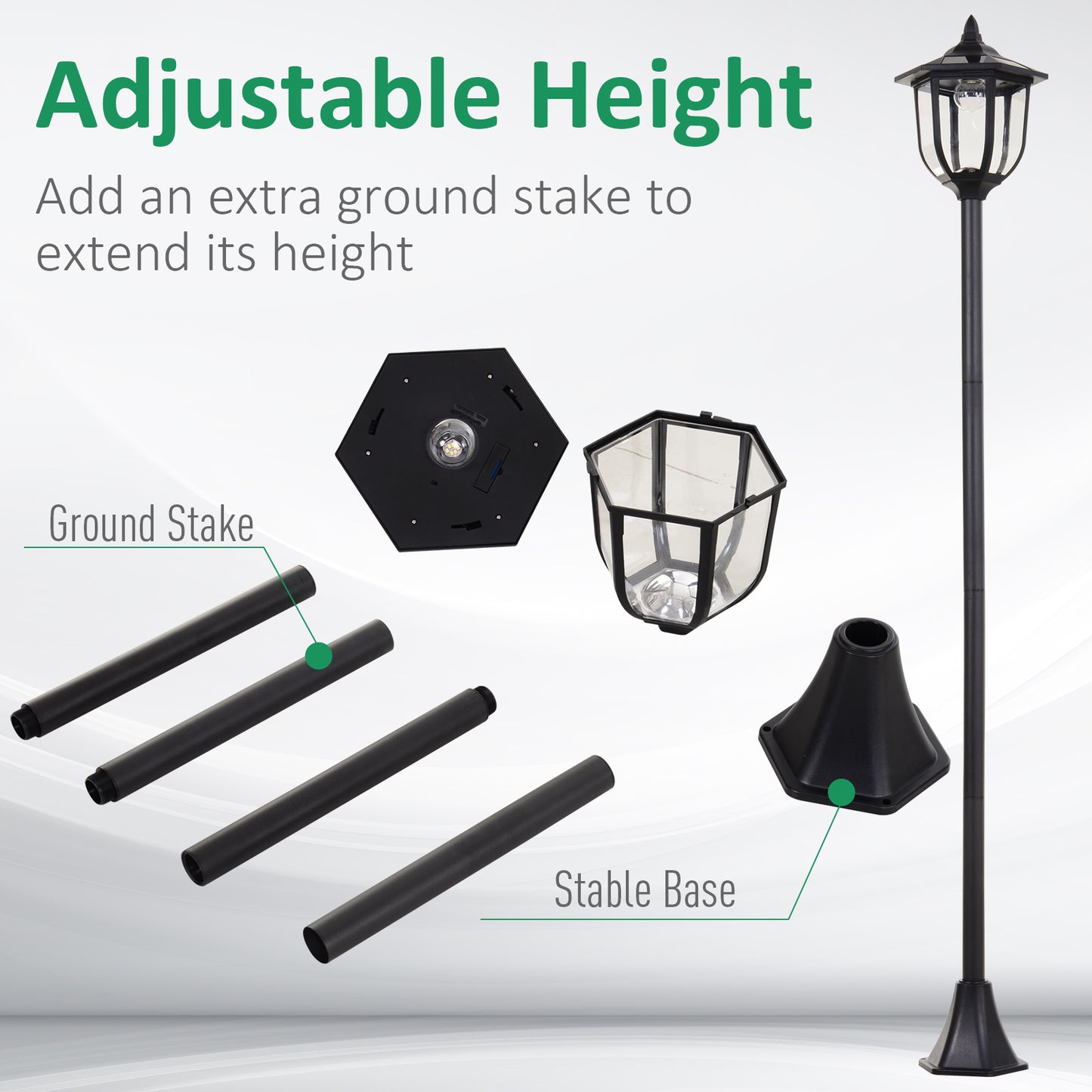 Outsunny Solar Torch Lights Outdoor Garden Lighting 6 LED Water-Resist Auto On/Off 6 Hours
