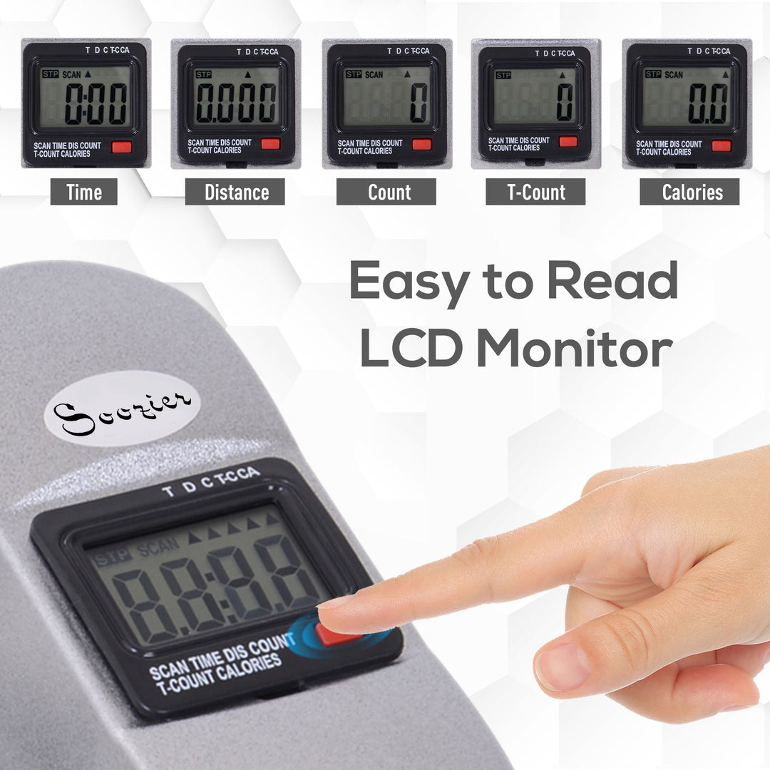 Soozier Portable Mini Pedal Exercise Bike Indoor Cycle Fitness Arm Leg w/ LCD Display, Silver