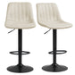 HOMCOM Adjustable Bar Stools Set of 2, Leathaire Swivel Barstools with Back and Footrest, Upholstered Bar Chairs for Kitchen, Dining Room, Home Pub, Brown