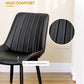 HOMCOM Dining Chairs Set of 2, Modern Kitchen Chair with PU Leather Upholstery and Steel Legs for Living Room, Bedroom, Black