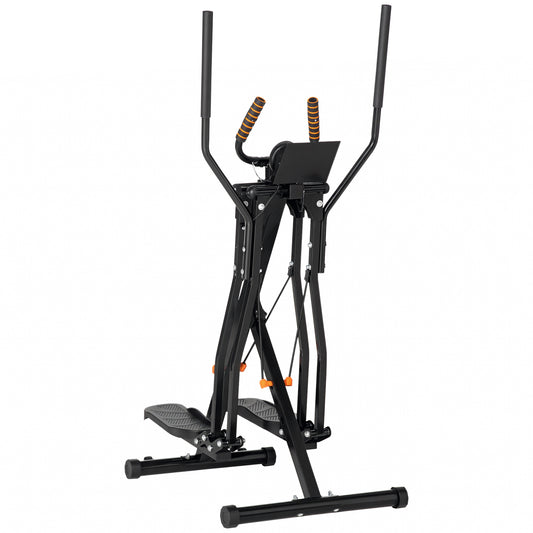 Soozier Gazelle Glider Air Walker Exercise Machine Elliptical Trainer with Four Resistance Levels, LCD Monitor, Heart Rate Sensor, Two Wheels