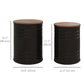 HOMCOM Round Side Table Set of 2, Nesting Coffee Tables w/ Wooden Lid, Metal Frame and Hidden Storage Space for Bedroom, Black