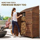 Outsunny Outdoor Storage Cabinet, Wooden Garden Storage Shed with Double Doors and Shelves for Garden Porch Deck, Mixed-Brown