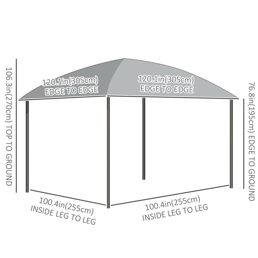 Outsunny 10' x 10' Outdoor Gazebo Canopy, Hardtop Gazebo withÂ UV60+ Polycarbonate Roof, Steel Frame, Central Hook, andÂ Curtains, forÂ Garden,Â Lawn,Â Backyard,Â Deck, Dark Grey