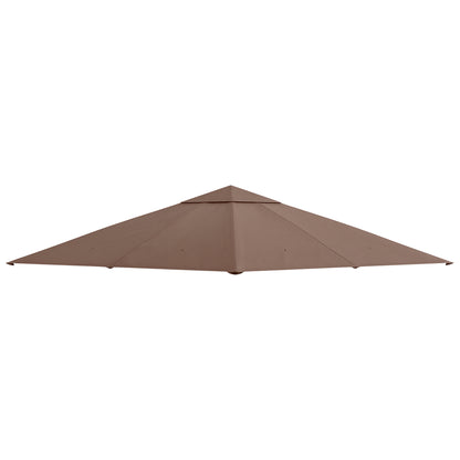 Outsunny 10' x 10' Square Gazebo Canopy Replacement UV Protected Top Cover Sun Shade Coffee