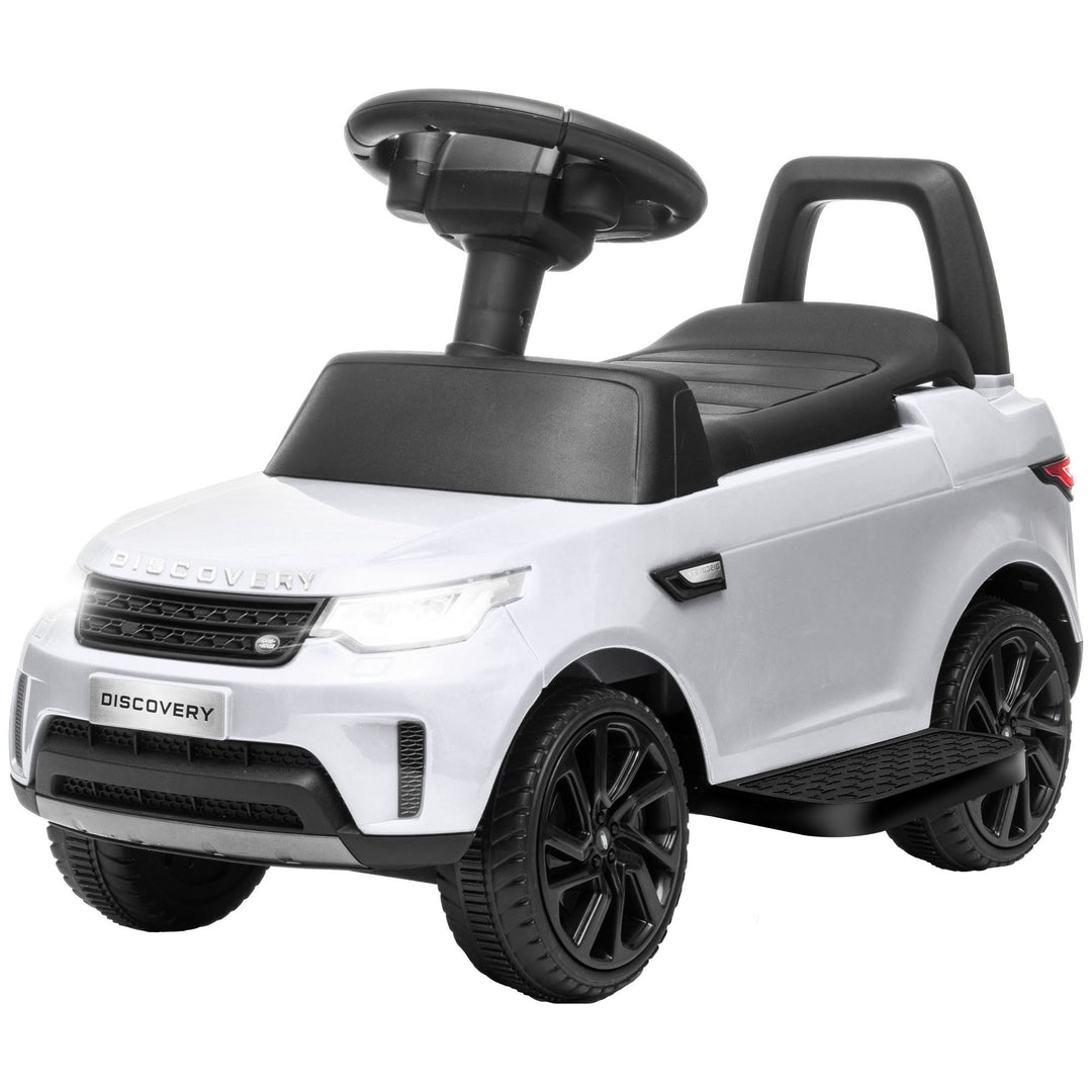Qaba 2 in 1 6V Land Rover Licensed Electric Car for Kids, Sliding Car with Music Horn Headlights, for 18-60 Months White