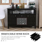 HOMCOM Modern Kitchen Buffet Bar Cabinet Storage Sideboard Dining Server with Drawer & 12-Bottle Wine Rack for Living Room, Espresso