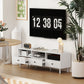 HOMCOM TV Stand for up to 75 Inches, TV Table with 3 Storage Shelves, 3 Drawers for Living Room, Bedroom, White