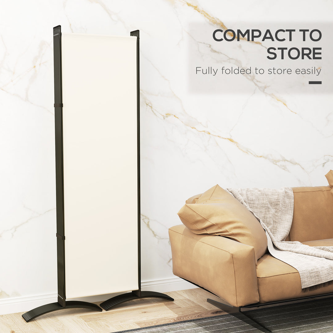 Outsunny 6 Panel Folding Room Divider, UV30+ Privacy Screen, Indoor Outdoor Privacy Panel with Stable Base, Beige