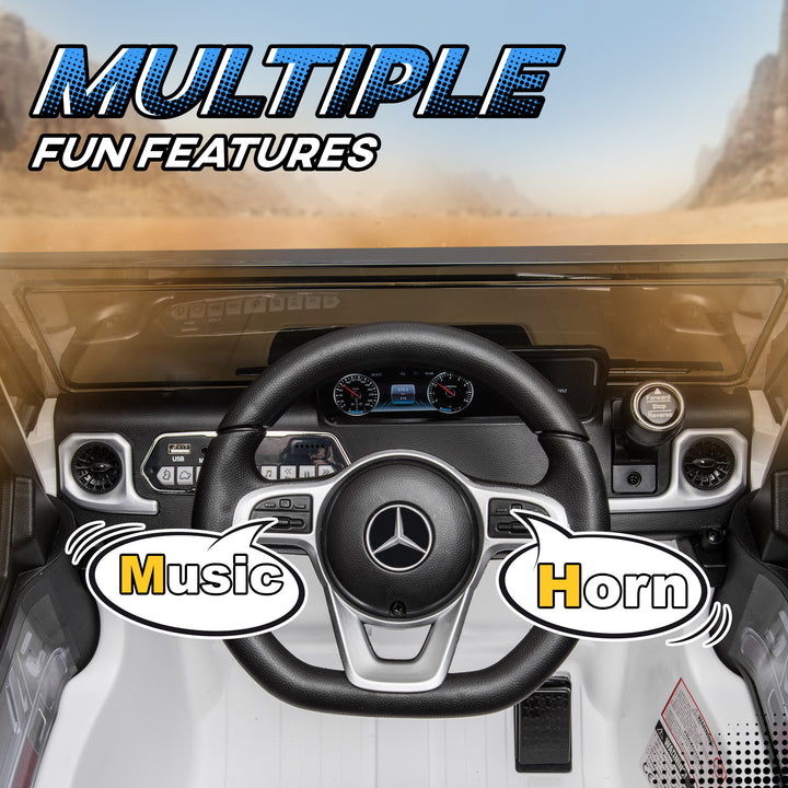 Aosom Mercedes Benz G500 Licensed 12V Kids Ride on Car with Remote Control, Music, Lights, MP3 for 37-96 months, Black