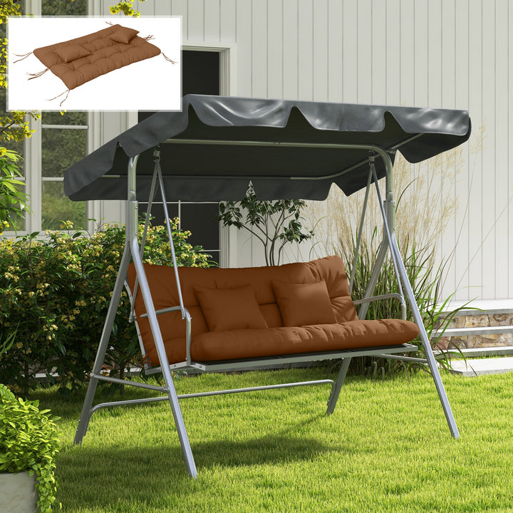 Outsunny 4-Piece Back and Seat Cushion Pillows Replacement and Pillows, Patio Chair Cushions Set with Ties, Tan