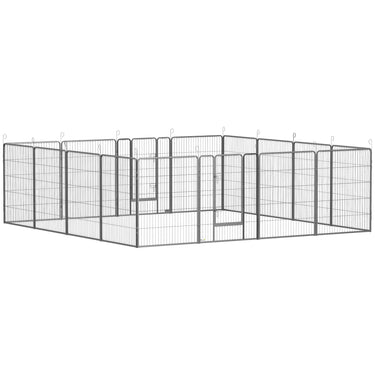 PawHut 16 Panel 39" Height Heavy Duty Dog Playpen for Small Medium Large Dogs, Grey