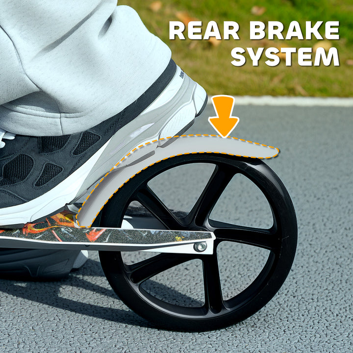 Qaba Kick Scooter for Kids Ages 6-12 with Adjustable Height, Rear-Fender Brake, 200mm Big Wheel, Foldable Design, Green