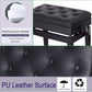 HOMCOM Adjustable Piano Bench with Storage and Soft PU Leather Padded, with Enough Music Storage Design, Black