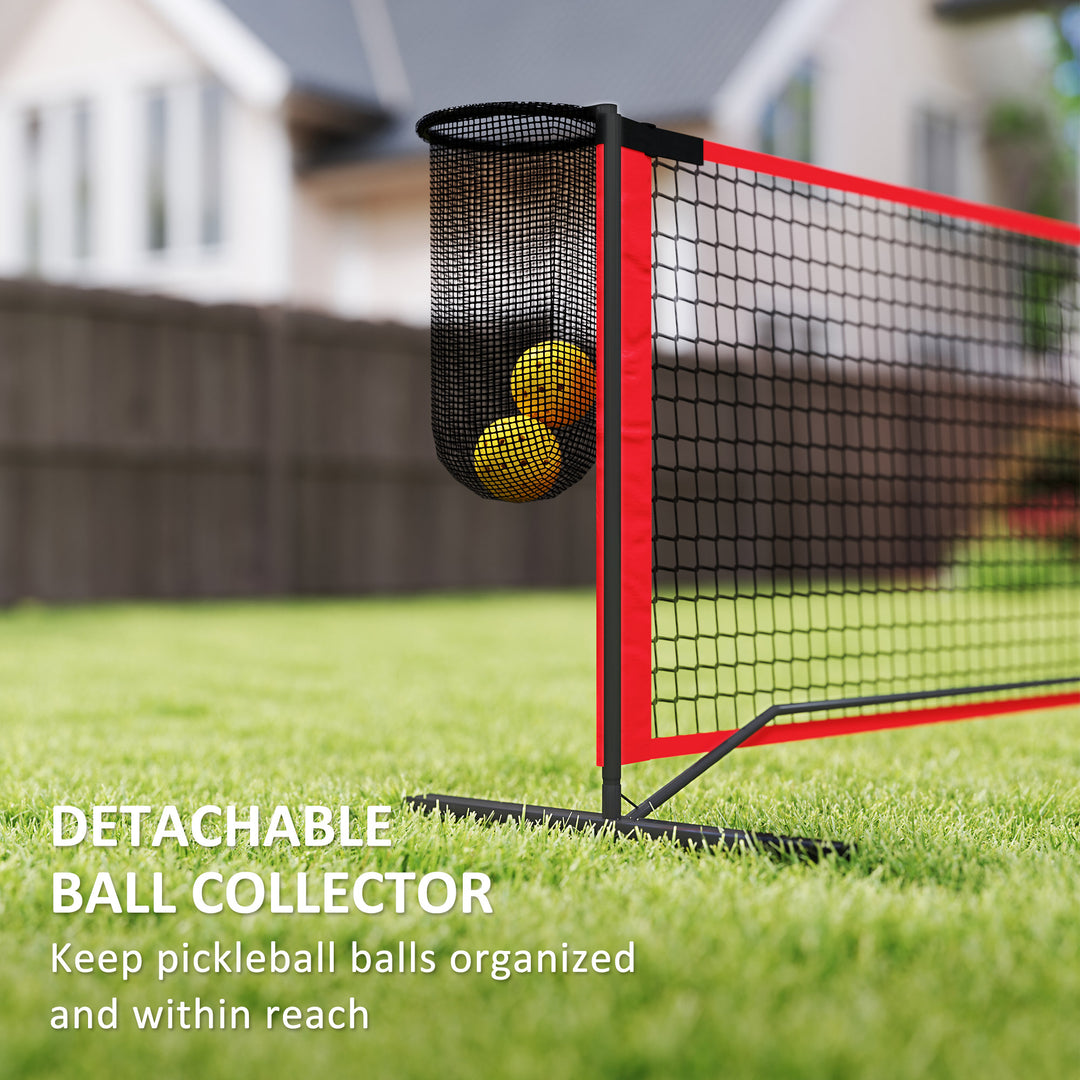 Soozier Portable Pickleball Net Set with 22FT Regulation Size Net, Ball Collector, Court Marking Kit, Balls, Carrying Bag