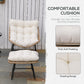 Outsunny Rattan Chair w/ Stool, Cushion, Adjustable Foot Pads, Natural