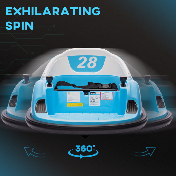 Qaba 12V Bumper Car for Toddlers, Ride On Car with 360 Degree Remote Control, Lights Music Horn, for 1.5-5 Years, Pink