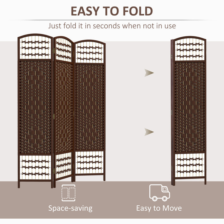 HOMCOM 3 Panel Folding Room Divider, Portable Privacy Screen, Wave Fiber Room Partition for Home Office, White