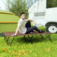 Outsunny 76" Two Person Folding Camping Cot Outdoor Portable Double Cot Wide Military Sleeping Bed w/ Carrying Bag Blue