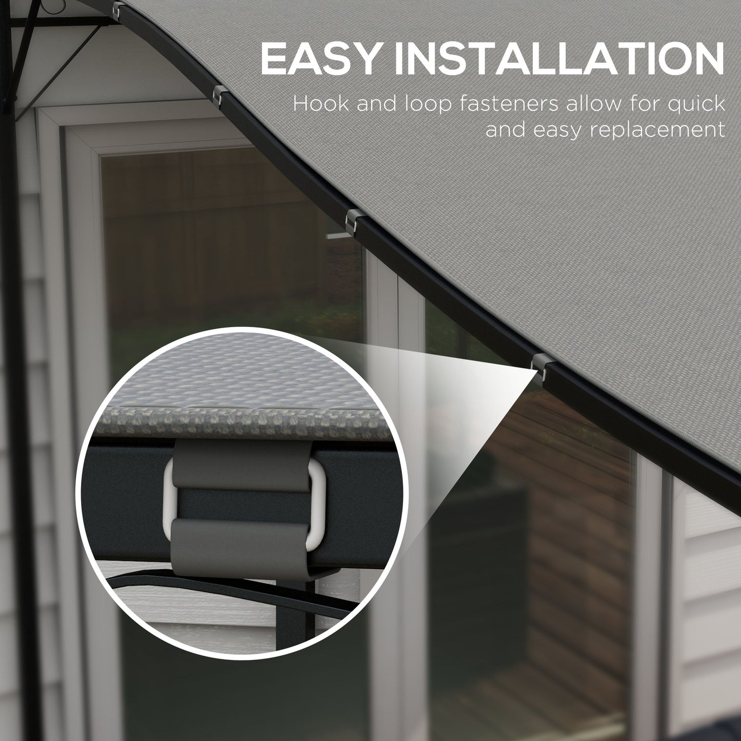 Pergola Canopy Replacement, Pergola Shade Cover for 10' x 10' Pergola (Outsunny 84C-038 Series), Dark Grey