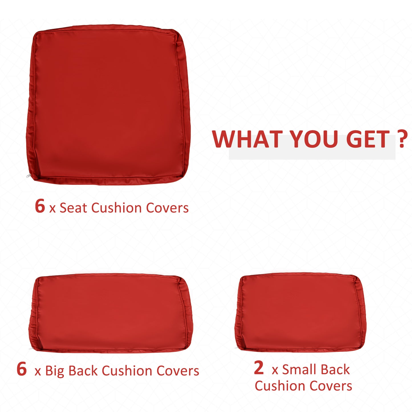 Outsunny Outdoor 14pc Patio Rattan Sofa Set Cushion Polyester Cover Replacement Set - No Cushion Included Beige | Aosom Canada