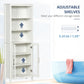 kleankin Tall Bathroom Storage Cabinet with 3 Tier Shelf, Bookcase with Glass Doors, Freestanding Linen Tower with Adjustable Shelves, Antique White