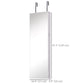 HOMCOM Mirror Jewelry Cabinet Armoire with LED Lights and 2 Keys, Wall Door Mounted Jewelry Organizer, Lockable Full-length Mirror, Wood Grain Grey