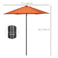 Outsunny 6.6FT Patio Umbrella, Outdoor Parasol with 6 Solid Ribs, Green
