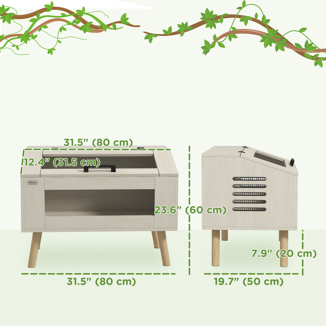 PawHut 29 Gallon Reptile Terrarium, Top Opening Reptile Tank w/ Ventilations for Snakes Lizards Horned Frogs Chameleons