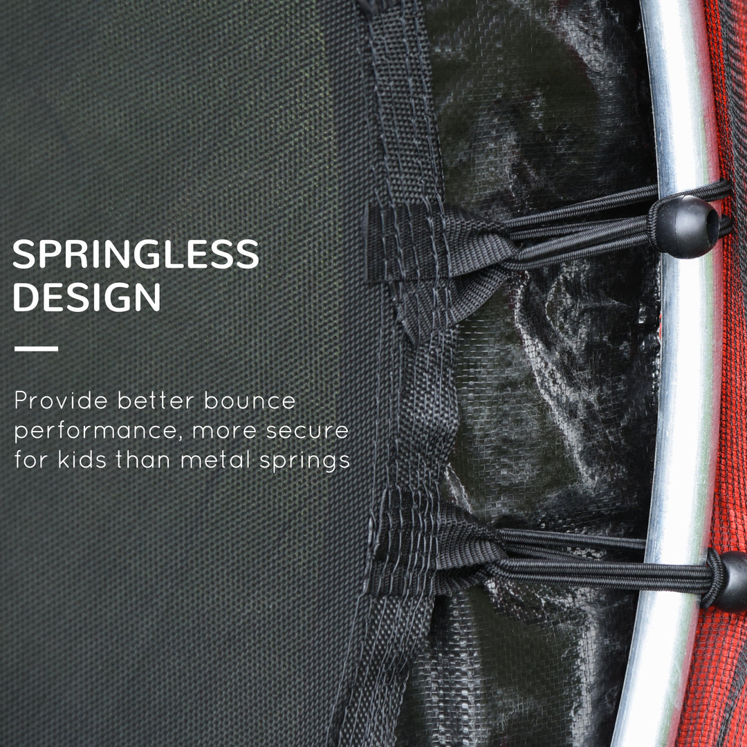 Outsunny 55" Kids Trampoline with Enclosure Net for Indoor/Outdoor, Trampoline for Boys and Girls Age 3-6 Years, Red