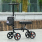 HOMCOM Steerable Knee Walker, Foldable Knee Scooter with Dual Braking System, Adjustable Height, Crutch Alternative, Red