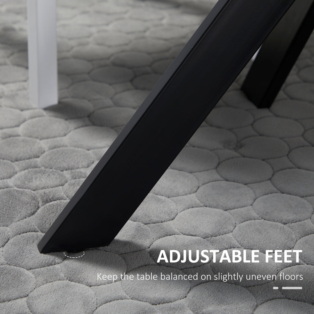 HOMCOM 29" Dining Table, Contemporary Round Kitchen Table with Steel Legs, Grey