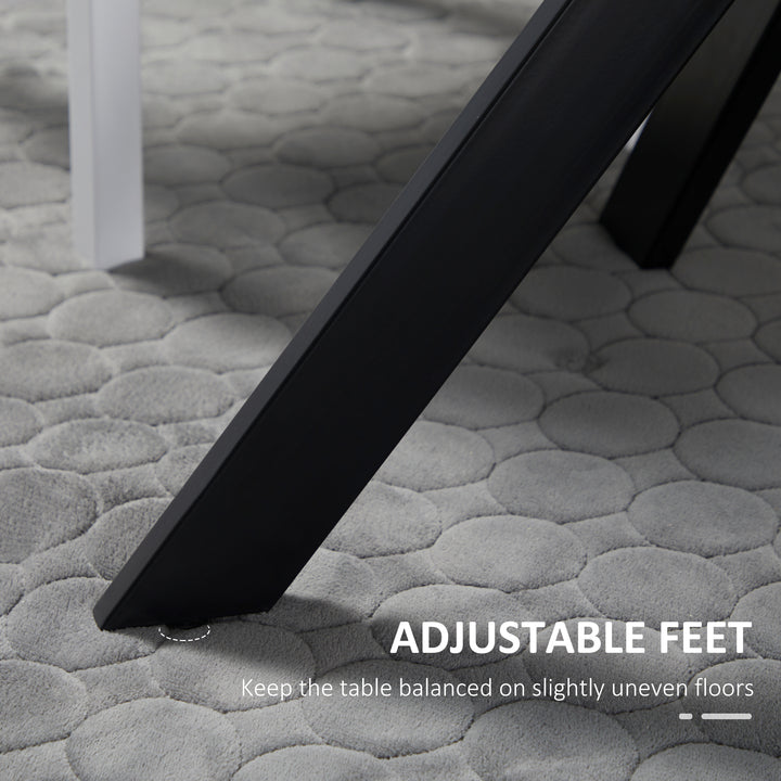 HOMCOM 29" Dining Table, Contemporary Round Kitchen Table with Steel Legs, Grey