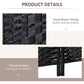 HOMCOM 6ft Folding Room Divider, 3 Panel Wall Partition with Wooden Frame for Bedroom, Home Office, Black
