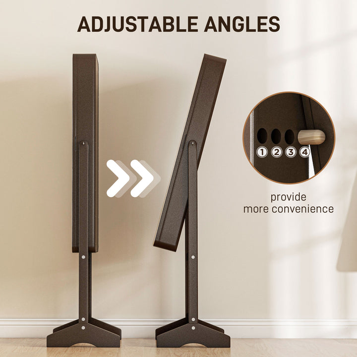 HOMCOM Freestanding Mirror Jewelry Cabinet Armoire, LED Lighted Jewelry Organizer with Stand, Angle Adjustable, White