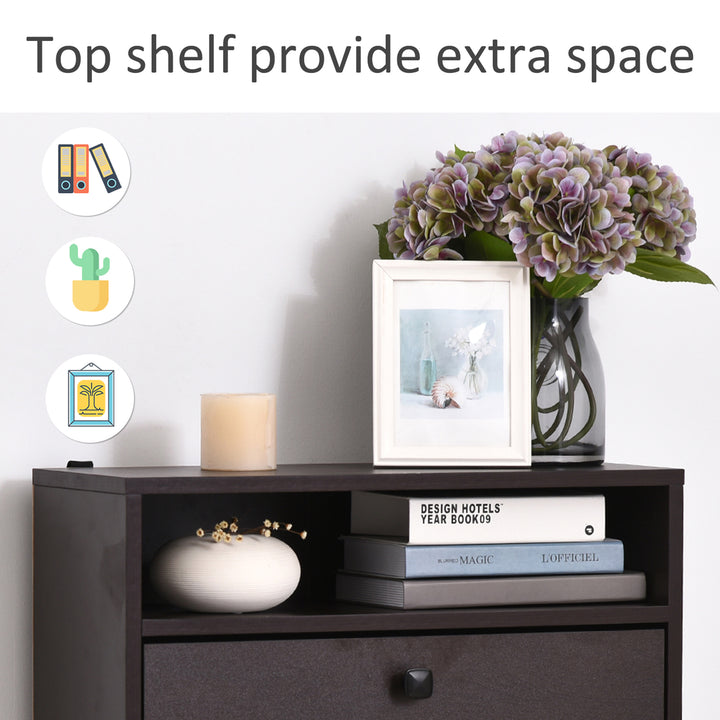 HOMCOM Slim Shoe Storage with 3 Flip Drawers and Adjustable Shelves Shoe Cabinet Organizer for 9 Pair, Coffee