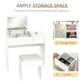 HOMCOM Modern Vanity Set with Flip Top Mirror and Cushioned Stool, Dressing Table with Storage Drawer for Bedroom, White