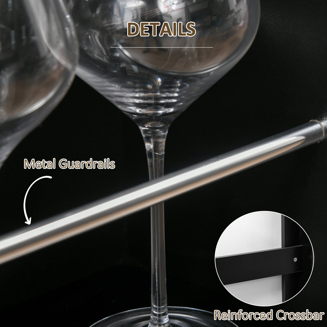 HOMCOM Bar Table Counter Height Dining Table with 3 Storage Shelves for Kitchen, Dining Room, Living Room, Natural