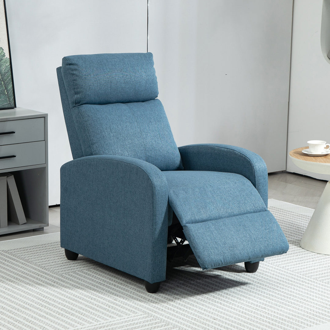 HOMCOM Fabric Recliner Chair Manual Home Theater Seating Single Reclining Sofa Chair with Padded Seat for Living Room, Dark Grey