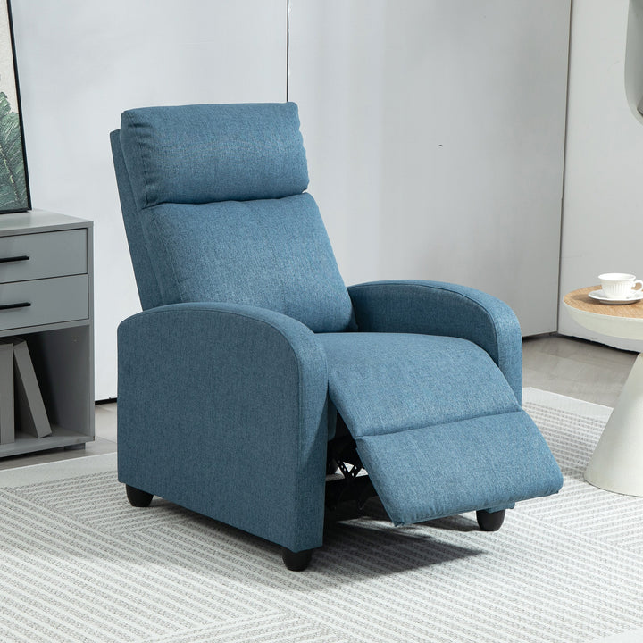 HOMCOM Fabric Recliner Chair Manual Home Theater Seating Single Reclining Sofa Chair with Padded Seat for Living Room, Dark Grey