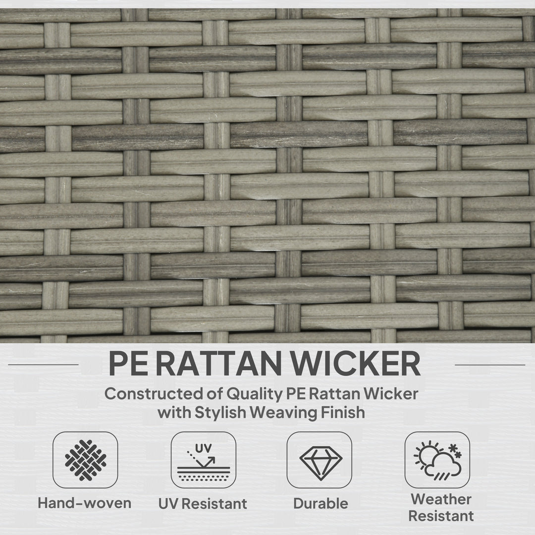 Outsunny 3pcs Modern Rattan Sofa Set, Wicker Patio Furniture Set with Coffee Table, Cushions, Pillows