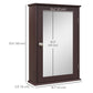kleankin Bathroom Mirror Cabinet, Wall Mounted Medicine Cabinet with Door and Shelves, White