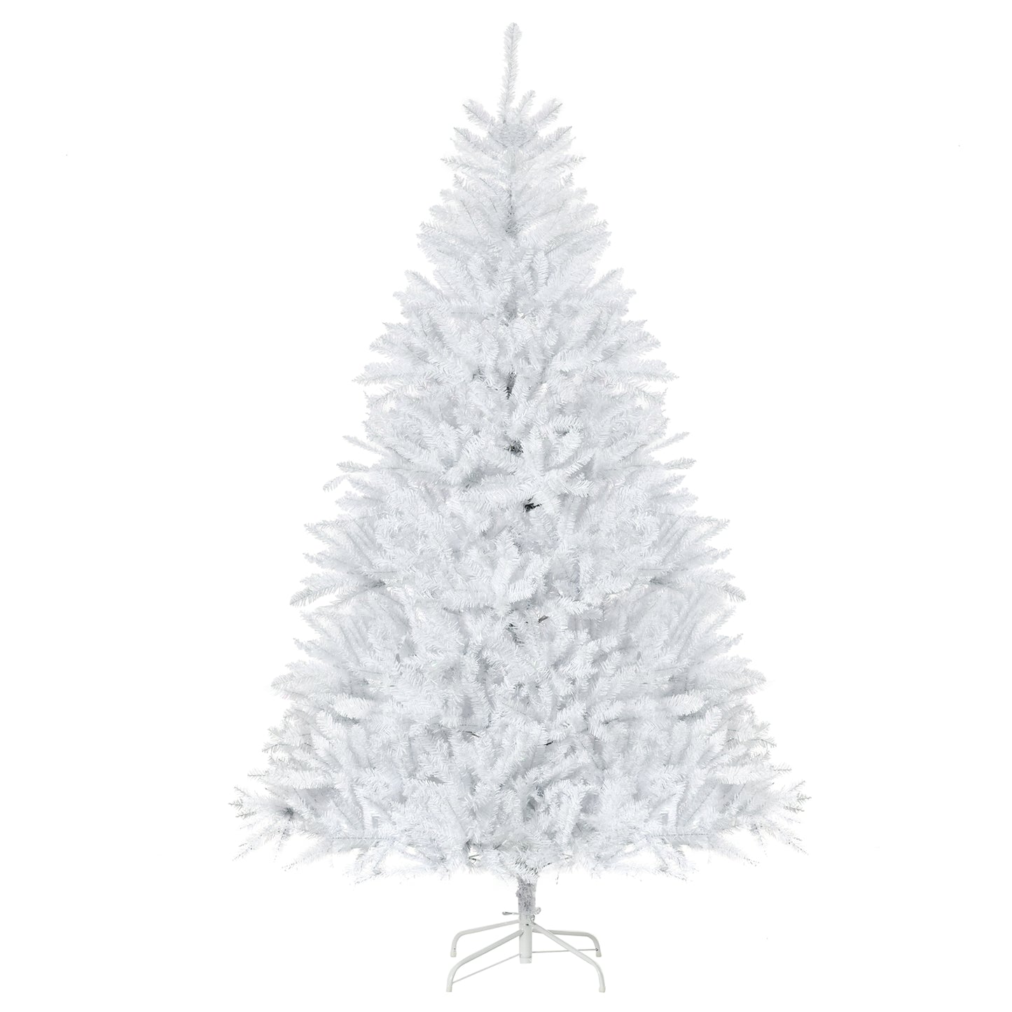 HOMCOM 7.5ft Artificial Snow Flocked Christmas Tree Xmas Tree Holiday Home Indoor Decoration for Party with Foldable Feet, Green