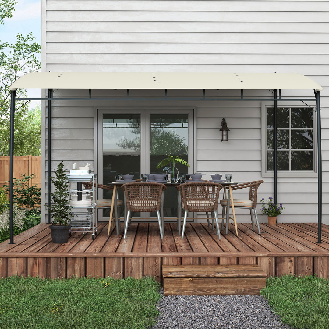 Outsunny 10' x 13' Outdoor Pergola with UV30+ Protection Canopy and Steel Frame for Porch, Patio, Deck, Backyard, Dark Grey