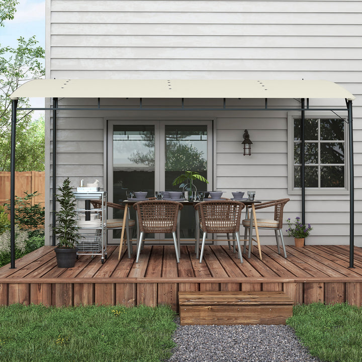 Outsunny 10' x 13' Outdoor Pergola with UV30+ Protection Canopy and Steel Frame for Porch, Patio, Deck, Backyard, Dark Grey