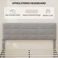 HOMCOM Queen Size Bed Frame with Upholstered Headboard, Modern Platform Bed Frame with Wood Slats, 1100 lbs Capacity, Cream