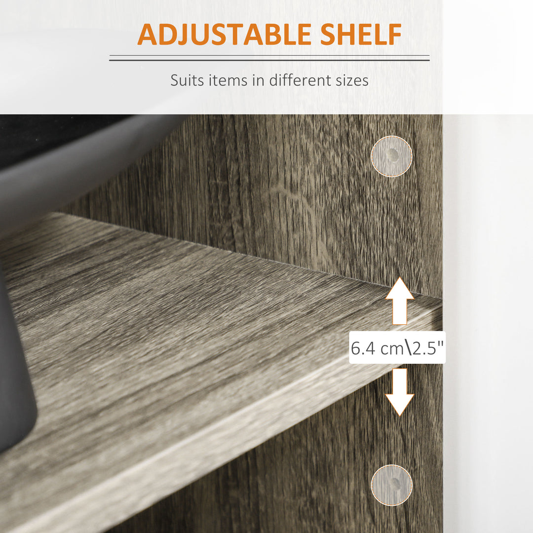 HOMCOM Modern Sideboard and Buffet, Dining Room Cabinet with Adjustable Shelves and 4 Doors, Natural